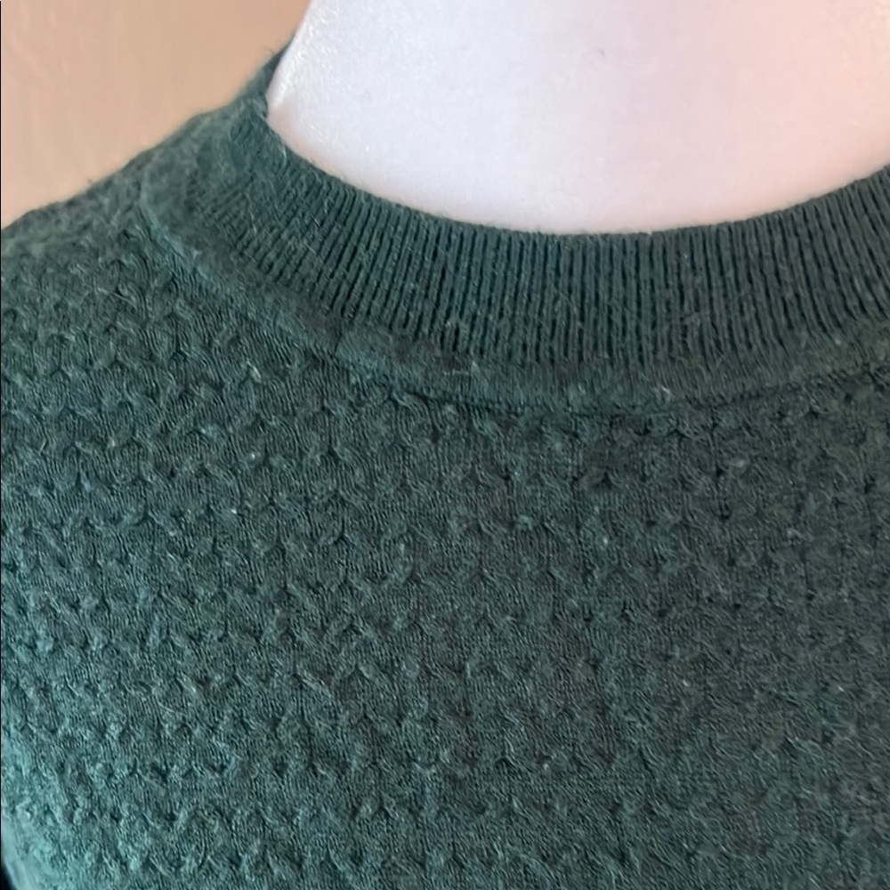 Dark Green Cable Knit Sweater - Picture 3 of 4